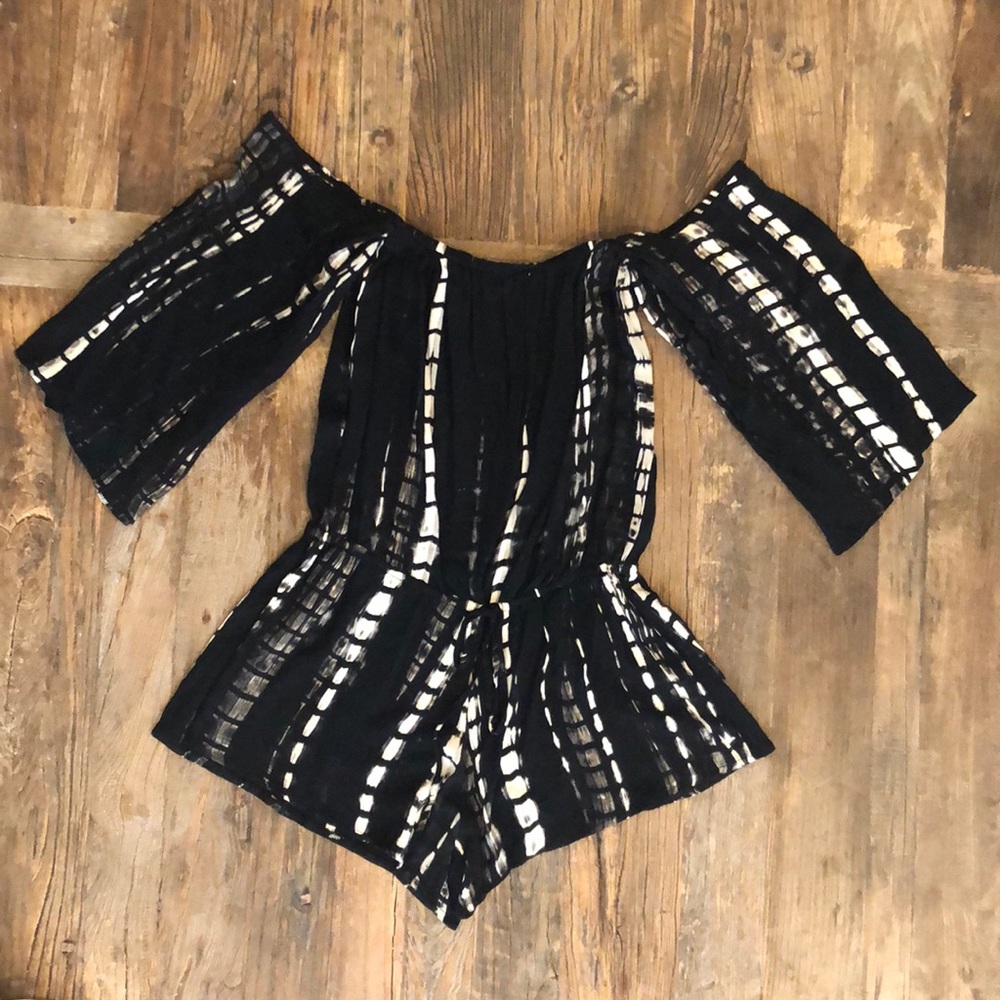 Off The Shoulder Tie-Dye Romper